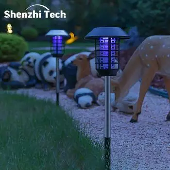 Фонари от насекомых на солнечной энергии, с УФ-светом и ландшафтной светодиодной лампой 2 в 1 для сада, патио, заднего двора, кемпинга 2 In 1