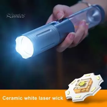 Фонарик для кемпинга на открытом воздухе с цифровым дисплеем, водонепроницаемый, 3 режима, регулируемый, с возможностью масштабирования, с высоким люменом, сверхъяркий, перезаряжаемый, портативный, для пешего туризма серебряный