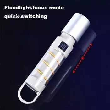 Фонарик для кемпинга, супер яркий, с регулируемой яркостью, масштабируемый, водонепроницаемый, перезаряжаемый, компактный, портативный светодиодный фонарик, фонарь для палатки белый