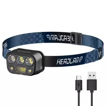 Фонарик на голову UK Фонарик на голову 4 режима света Датчик движения для кемпинга Fishi