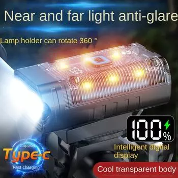 Фонарик на руль велосипеда, перезаряжаемый через USB, для горного велосипеда, 350 лм, налобный фонарь для велосипеда, 1200 мАч, оборудование для езды