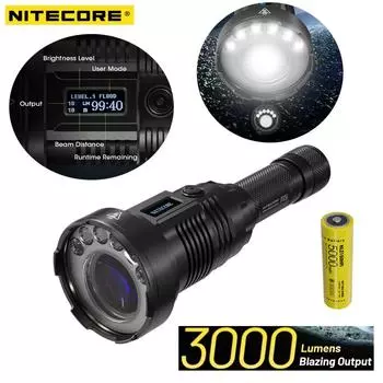Фонарик NITECORE P35i, 3000 люмен, перезаряжаемый прожектор сверхдальнего действия с аккумулятором 5000 мАч + дистанционный переключатель RSW2i, аварийное освещение