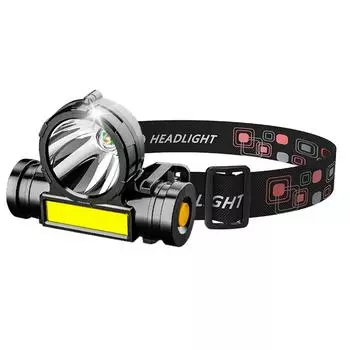 Фонарик OSL COB Headlight Work Light 2 режима освещения USB перезаряжаемый налобный фонарь для походов и кемпинга мощный налобный фонарь чёрный