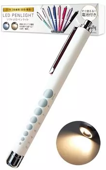 Фонарик-ручка Мягкий светодиодный источник света Лампочка Батарейки ударного типа в комплекте Готов к использованию Резиновый материал с приятным на ощупь Прочный и (Белый, Цветной)