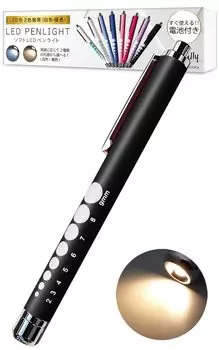 Фонарик-ручка Мягкий светодиодный источник света Лампочка Батарейки ударного типа в комплекте Готов к использованию Резиновый материал с приятным на ощупь Прочный и (Белый, Цветной)