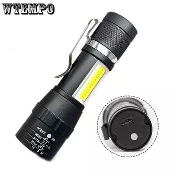 Фонарик Сильный свет USB-зарядка Супер яркий светодиодный мини-пульт дистанционного управления Портативная многофункциональная прочная бытовая лампа the last чёрный