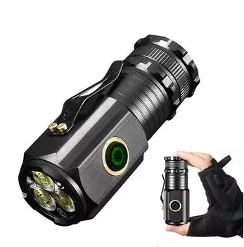 Фонарик светодиодный легкий удобный фонарь Высокая яркость 2500 люмен USB перезаряжаемый фонарь Яркость 5 режимов освещения Мини фонарь военный