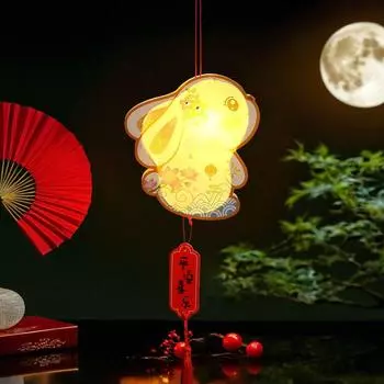Фонарики для фестиваля середины осени, светодиодные фонарики для фестиваля кроликов, подвесные светильники для украшения дома, упаковка материалов ручной работы, ручной фонарь As shown