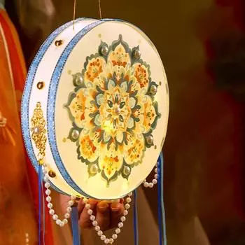 Фонарики для фестиваля середины осени своими руками, традиционная китайская праздничная лампа ручной работы, светодиодная упаковка для материалов ручной работы, ручной фонарь розовый