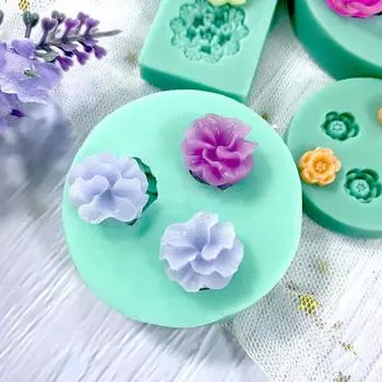 Fondant Mini Mold Силиконовый шоколад DIY Handmade Flower Heart Model Выпечка Украшение торта ко Дню Святого Валентина 3D Bougie Drop Glue