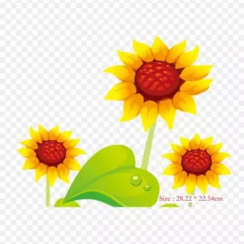 Fondos Infantiles мультфильм обычный подсолнечник утюг на теплопередаче печать виниловые нашивки наклейки для одежды DIY аппликации моющиеся нашивки