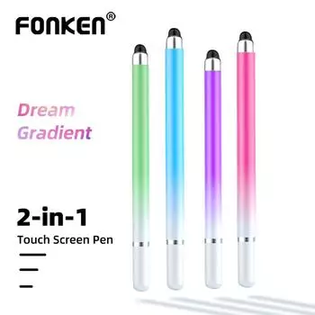Fonken 2 в 1 стилус Macaron градиент емкостный сенсорный карандаш универсальный карандаш для рисования экрана для Android телефона планшета синий