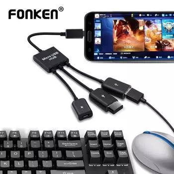 Fonken 3 порта Type-C USB-адаптер OTG кабель USB C 3,0 2,0 штекер-USB микро-мама адаптер USB-концентратор для Samsung Xiaomi Huawei Micro USB Interface