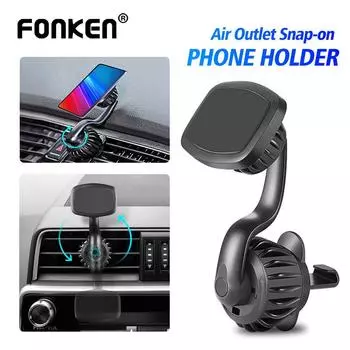 FONKEN Автомобильный держатель для телефона с вентиляционным отверстием, подставка для мобильного телефона, многофункциональная вращающаяся на 360 градусов воздуховыпускная трубка, магнитная пряжка, автомобильный кронштейн для крепления телефона