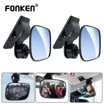 Fonken Безопасное заднее сиденье автомобиля, детское зеркало с присоской, регулируемое детское заднее выпуклое зеркало, автомобильный детский монитор, автомобильные аксессуары чёрный