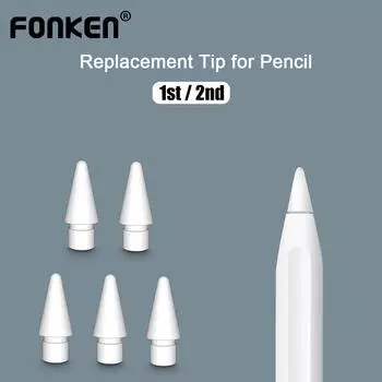 Fonken для Apple Pencil, запасной наконечник, сменный наконечник для Apple Pencil, 1-й и 2-й наконечник, наконечник стилуса 2pcs(Bagged) белый
