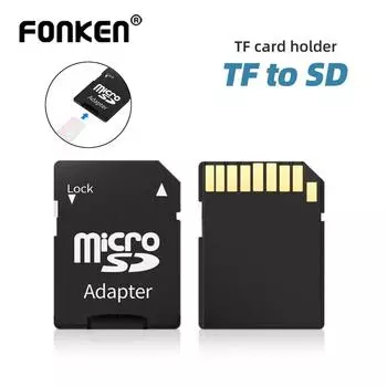 Fonken Micro SD TransFlash TF в SD SDHC адаптер для карт памяти конвертер телефоны планшеты для внутренних хранилищ компьютера чёрный