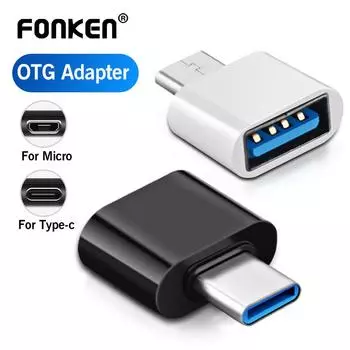 FONKEN Micro USB OTG Type C адаптер Micro USB «папа» на USB «мама» кабель для передачи данных конвертер для планшета Android мобильного телефона ноутбука Type C OTG белый
