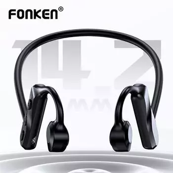 Fonken новейшие наушники с костной проводимостью, умные сенсорные беспроводные наушники, спортивная Bluetooth-гарнитура с микрофоном