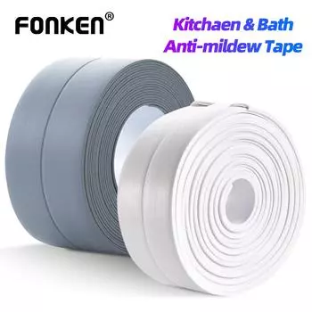 Fonken обои ПВХ лента для трещин для ванной и кухни против плесени водонепроницаемая уплотнительная лента для раковины бордюр для обоев самоклеящаяся лента 3.2m*2.2cm белый