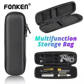 Fonken Портативный черный твердый корпус из ЭВА, защитный чехол для хранения, пенал, коробка для переноски, органайзер для наушников-ручек чёрный