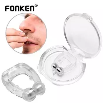 Fonken Силиконовый зажим для носа Магнитная пробка против храпа Бесшумное устройство для помощи при храпе Ночное устройство против храпа Здравоохранение прозрачный