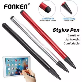 FONKEN Универсальный стилус 2 в 1, емкостная ручка для рисования и письма, ручка для смартфона с сенсорным экраном для Iphone, Ipad, планшета, карандаш, аксессуары чёрный