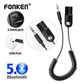 FONKEN USB Bluetooth адаптер 5,0 AUX адаптер для автомобильного навигационного приемника компьютерный динамик беспроводной передатчик звука для наушников