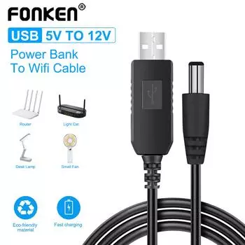 Fonken USB-кабель питания постоянного тока Универсальный разъем USB-DC от 5 В до 12 В Зарядный кабель Шнур питания Разъем-адаптер для маршрутизатора Мини-вентилятор Динамик