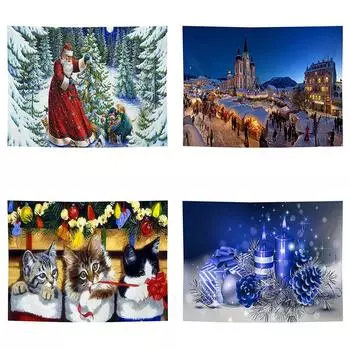 Фоновая ткань Домашнее животное Фоновая ткань Рождественская подвесная ткань Настенная ткань Гобелен Подвесная ткань 100x75cm