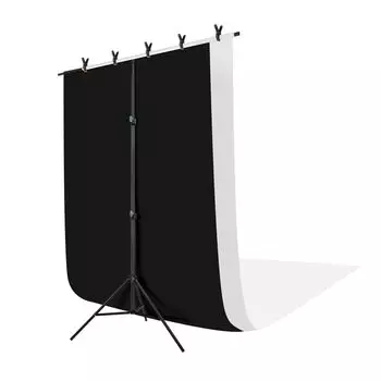 Фоновая ткань Hemmotop Подставка для фона Черный Белый Прочный зажим Высота Фон ID Удаленный Видео Фотография Легко Легко Для Фотографии