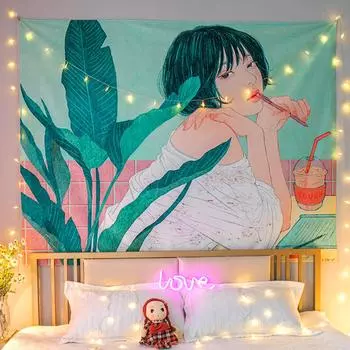 Фоновая ткань Ins, подвесная ткань, скандинавский стиль, настенная ткань для спальни, украшение для гостиной, ткань, подвесная ткань для комнаты, домашний гобелен 73x100cm