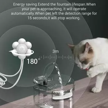 Фонтан для кошек, диспенсер для воды для собак, 2 л, супер тихий автоматический поилочный фонтанчик для домашних животных, 2 режима потока воды для нескольких домашних животных