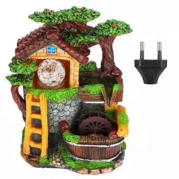 Фонтан для украшения рабочего стола, имитация камня из смолы, искусственное дерево, ландшафтный стол по фен-шуй