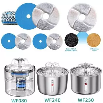 Фонтан для воды для кошек, ионная смола, хлопок, фильтр для воды с активированным углем, фильтр для фонтана для домашних животных, сменный хлопковый фильтр, поилка