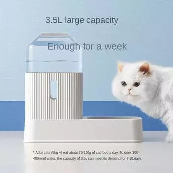 Фонтан для воды для кошек, мобильный, без подключаемого модуля, большой емкости, для собак, автоматическое кормление и питье, артефакт, изо рта, влагозащищенные товары для домашних животных Feeder + water cooler зелёный