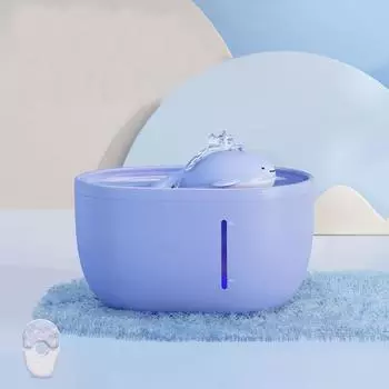 Фонтан для воды для кошек со светодиодной подсветкой Автоматическая поилка для кошек USB Электрический Бесшумный Рециркулирующий Фильтрующий Милый Диспенсер для воды для кошек 2L