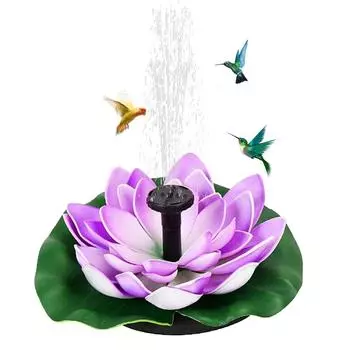Фонтан Lotus Solar Water Fountain с бесщеточным насосом, плавающий садовый фонтан, искусственные цветы лотоса, украшение пруда фиолетовый