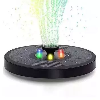 Фонтан на солнечной энергии с красочным светом, водонепроницаемая автоматическая зарядка, простая установка, интеллектуальный мини-солнечный насос, декор для фонтана B