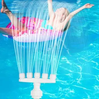 Фонтан с 5 насадками для бассейнов в земле, регулируемый водопад для бассейна, охладитель для бассейна, фонтан для жарких дней, надземные бассейны A