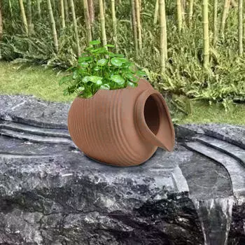 Фонтан с водопадом, глиняный горшок, открытый резервуар для сада, аксессуары для рыбок на открытом воздухе