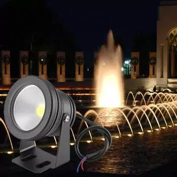Фонтанный светильник IP68, энергосберегающий, широкий, водонепроницаемый, интеллектуальный, с интеллектуальным управлением приложениями, для бассейна, светодиодный подводный светильник, декор для двора White Light чёрный