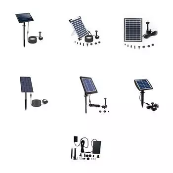Фонтанный водопадный насос на солнечной энергии, уличный водонепроницаемый модернизированный 4 насадки, украшение ландшафта, пруд, задний двор 2 5 Вт As Shown