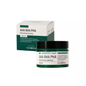 FOOD A HOLIC AHA BHA PHA Освежающий успокаивающий крем 50 мл 1 PCS