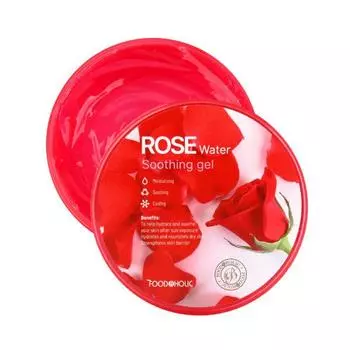 FOOD A HOLIC Успокаивающий гель с розовой водой 300мл 1 PCS