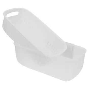 Контейнеры для еды, корзина для слива, многофункциональная миска для овощей, пластиковая, подарочная, для мытья фруктов, белая, двухслойная синий