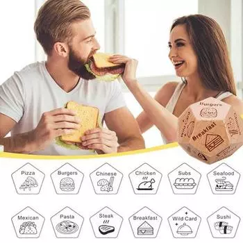 Food Dice Food Dicesion Game Wooden Dice Couple Date Night Ideas Funny Gift For Couples Anniversary Halloween Valentine s Day