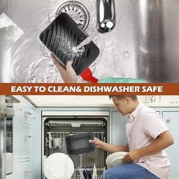 Food Grade Air Fryer Silicone Liners for Ninja Dual Air Fryer Non-Stick Air Fryer Basket Accessories for Ninja