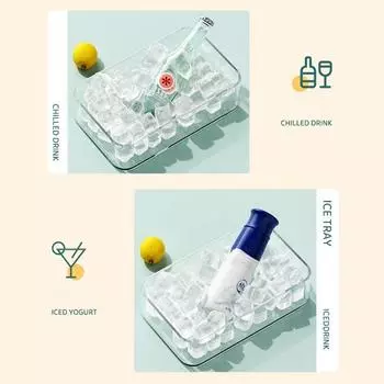 Food Grade Silicone Ice Grid Kitchen Gadge Ice Case Tray Maker Mould Ice Storage Box Quick Freezing Reusable Creative Mold