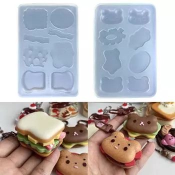 Форма из пищевого силикона, форма для гамбургера, форма для литья тостов, бургеров, вкусная форма для десерта, кухонный аксессуар своими руками A